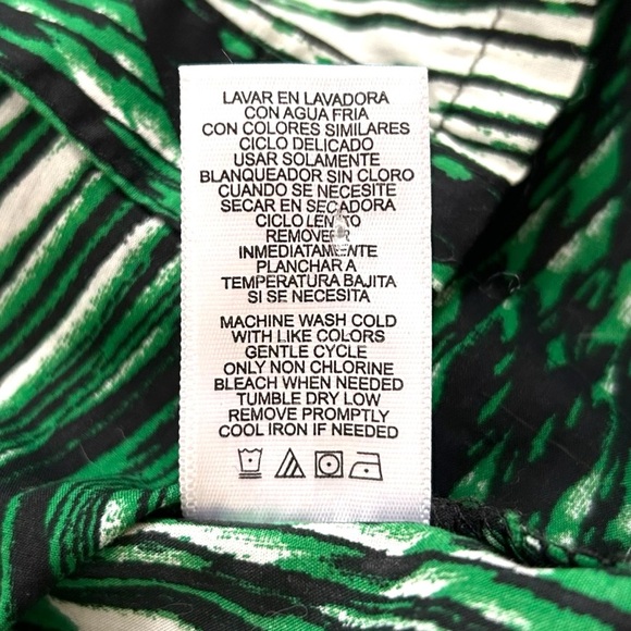 Derek Lam Design Nation Green Pattern Button Down Collared‎ Neckline Shirt Dress - Picture 6 of 6